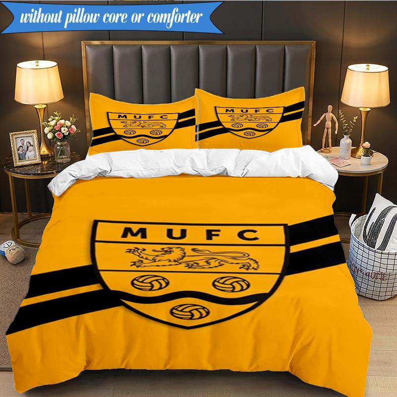 3PCS Football Crest Printed Soft Bedding Set,Including 1pc Duvet Cover And 2pcs Pillowcases Perfect for Bedroom, Dormitory, Fan gift
