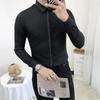 Smart Casual Spring Autumn Men Clothing Shirts Lapel Line Single Breasted Korean Fashion Trend Business Slim Long Sleeve Tops