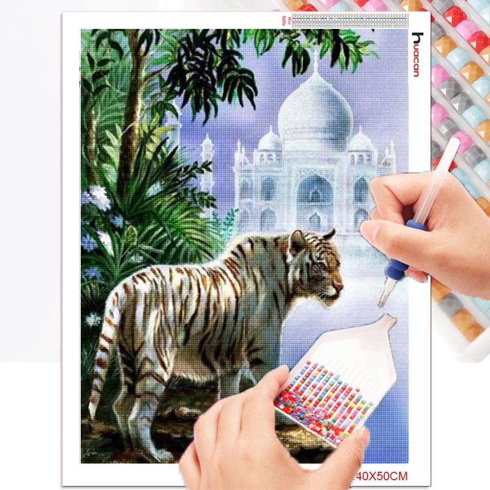 Pittura Diamante Fai da Te Punto Croce Animale Quadrato Completo Ricamo Diamante Tigre Mosaico Decorazione Strass