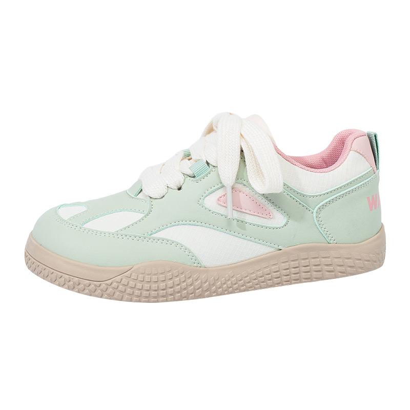 Cream Yellow College Wind Small Fresh Soft Sole Rhombus Mesh Big Head Shoes Outdoor Hiking Is Not Tired