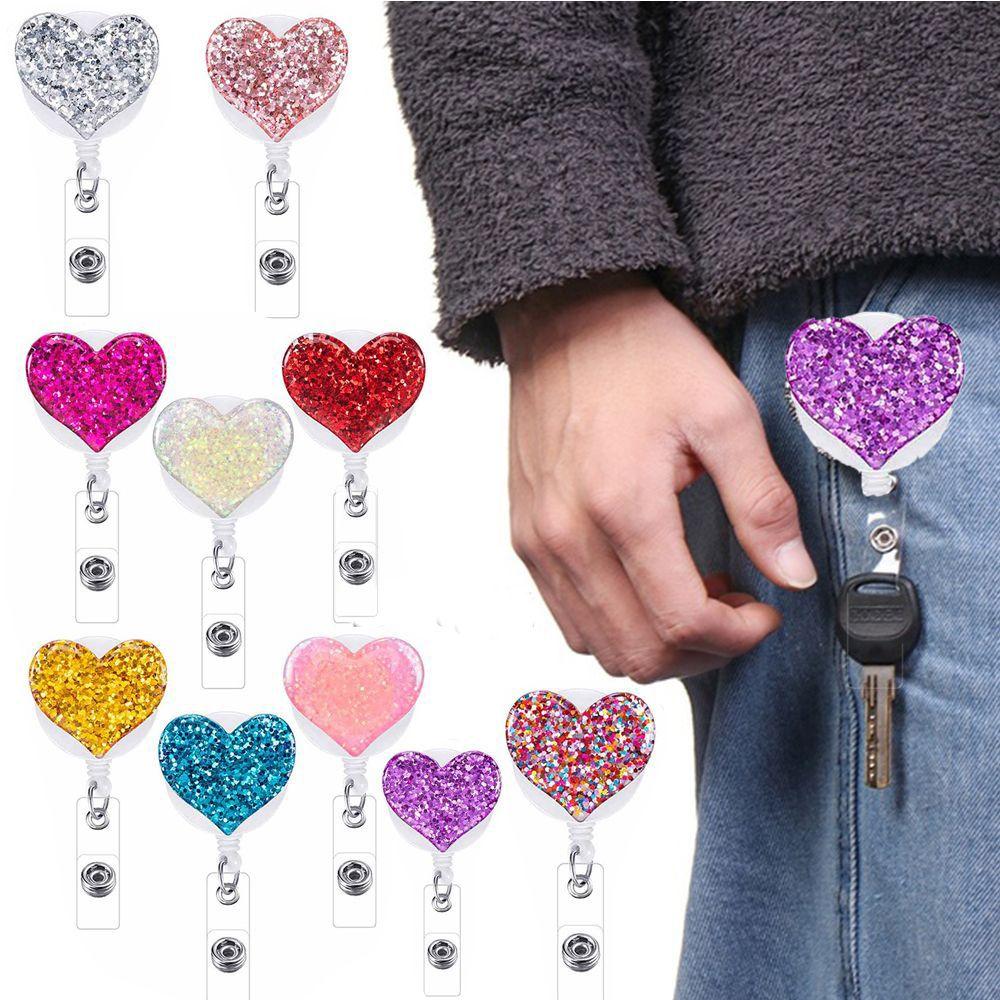 Business Card Work Card Name Tag Holder Work Card Holder Clip Badge Holder Clip Heart Badge Holder
