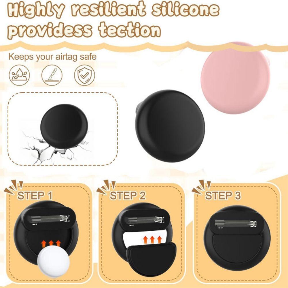 Waterproof Holder Case Anti-scratch Hidden Brooch Pin Fashion Tracker Case for AirTag Kids