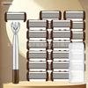 8-Blade Men's Manual Razor for Shaving Beard and Face with Sharp Blade Holder