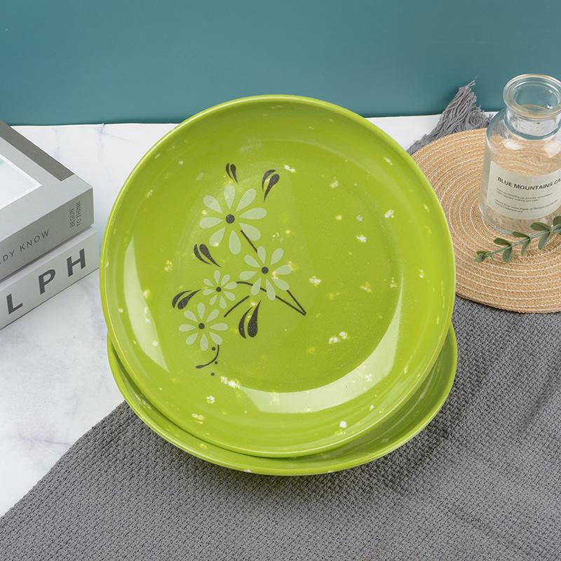 Break-Resistant Melamine Plates Thickened Flower Plates Plastic Food Tableware Chinese Dishes Imitation Porcelain 8/9/10Inch