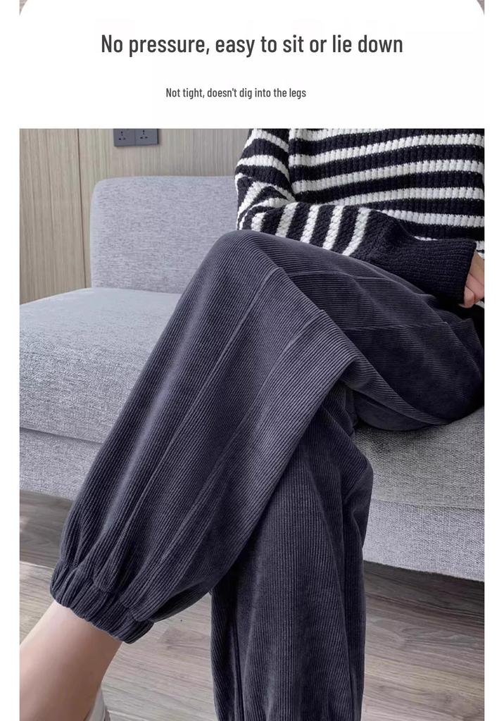 Plus Size Petite Maternity Sweatpants - Loose, Non-constricting, Cuffed Casual Pants for Spring/Summer.