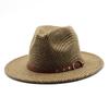Plaid Wool Jazz Top Hat Men And Women Couple Hat Flat Brim Big Eave Hat Felt Hat
