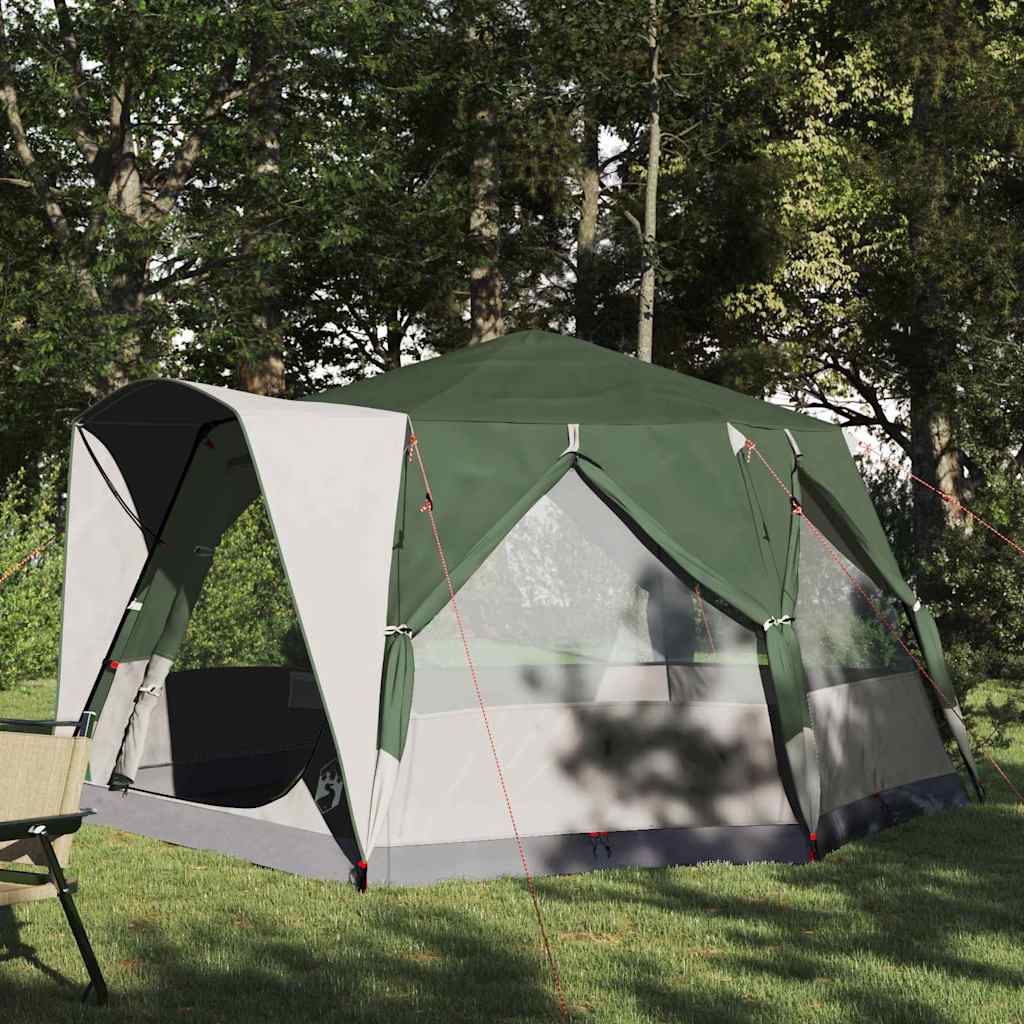 5 Person Family Tent in Green and White 333 x 317 x 194 cm