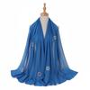 Ramadan Muslim Chiffon Plain Hijab Scarf Women High Quality Solid Color Head Inner Wraps Ladies Islamic Musulman Headband