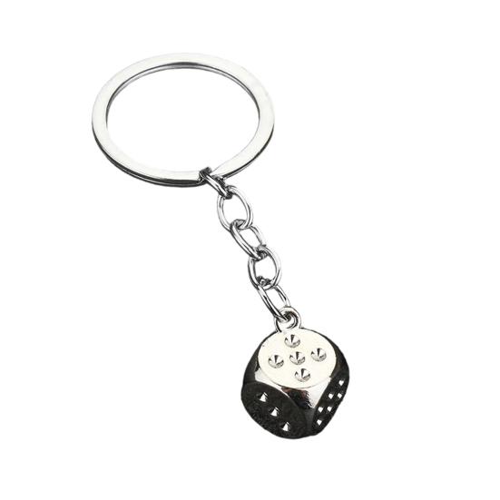 Dice Keychain Metal Dice Bag Charm Trendy Keychain Backpack Charm Game Lover Accessory Gift for Men Women