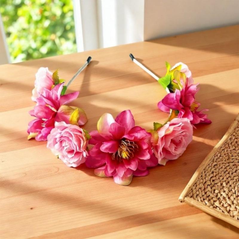 Premium Fabric Rose Headpiece Exaggerated Exaggerated Flower Hair Accessory Peony Hair Hoop Lightweight Floral Headband розы красного