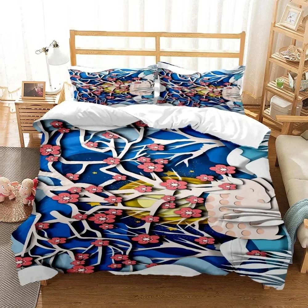 Forest Deer Digital Comfortable Duvet Quilt Cover Pillowcase Bedding Set Children Bedroom Decoration Home Textile