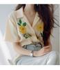 2025 Summer New French Tea Break Kikyo Exquisite Collar Style Shirt Women's Fashion Versatile Top