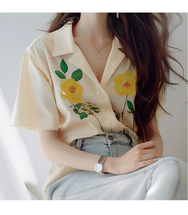 2025 Summer New French Tea Break Kikyo Exquisite Collar Style Shirt Women's Fashion Versatile Top