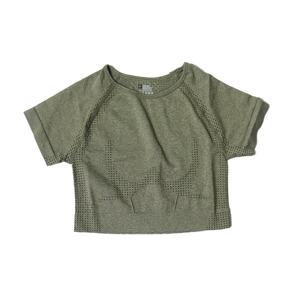 Women's Seamless Short-Sleeve Yoga Suit - Moisture-Wicking, Quick-Dry Fitness T-shirt