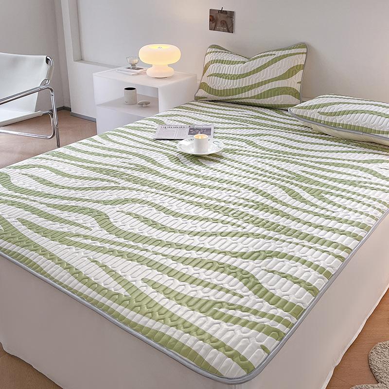 Thai Latex Summer Mat Three-piece Set Printed Summer Ice Silk Summer Mat Washable Folding Cool Feeling Mat