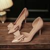 2025 Spring Sexy Ladies High Heels Fashion Patent Leather Bowknot Career Commuter Shoes High Heel Pumps Women