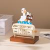 Rotating Wooden Perpetual Calendar Ornament for Desk and Home Decor