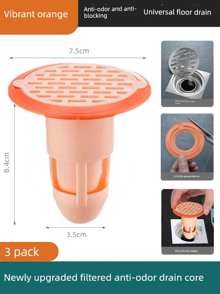 Floor Drain Deodorizer Bathroom Sewer Pipe Filter Net Universal Anti-Odor Cover Sealing Core Gadget