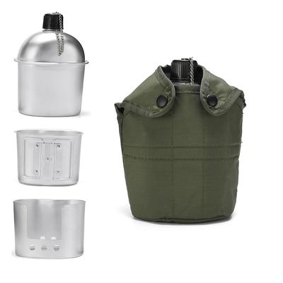 3 τμχ Σετ Μαγειρικά Σκεύη Εξαιρετικά ελαφρύ Σετ Ξυλόσομπας Καντίνας Καντίνας Αλουμινίου με Κάλυμμα για Κάμπινγκ Πεζοπορία Backpacking