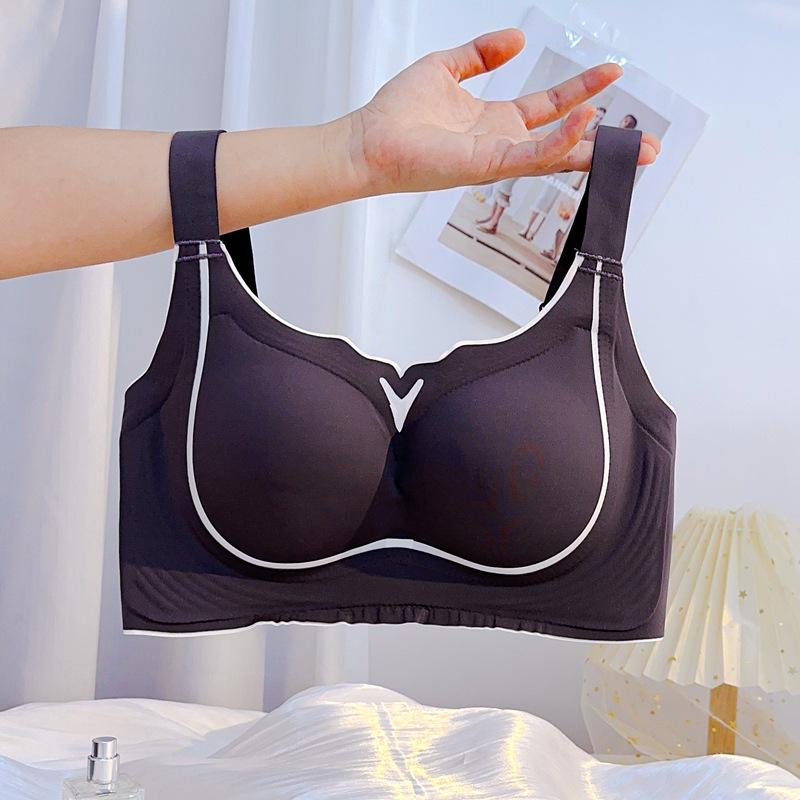 

Женское нижнее белье больших размеров Тонкий бесшовный бюстгальтер Бюстгальтер с эффектом втягивания груди Собирающий бюстгальтер Предотвращающий провисание Регулируемый бюстгальтер Бюстгальтер пуш-ап 5XL серый