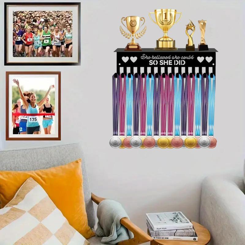 Medal Hook Display Rack Wall-Mounted Awards Storage Holder Key Holder Suitable For Football, Basketball, Sports Enthusiasts