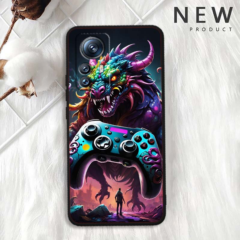Creative Game Controller For Xiaomi Mi 15 14 13 13T 12 12T 12S 11 11i 11T Pro Ultra Lite 5G Black Soft Phone Case