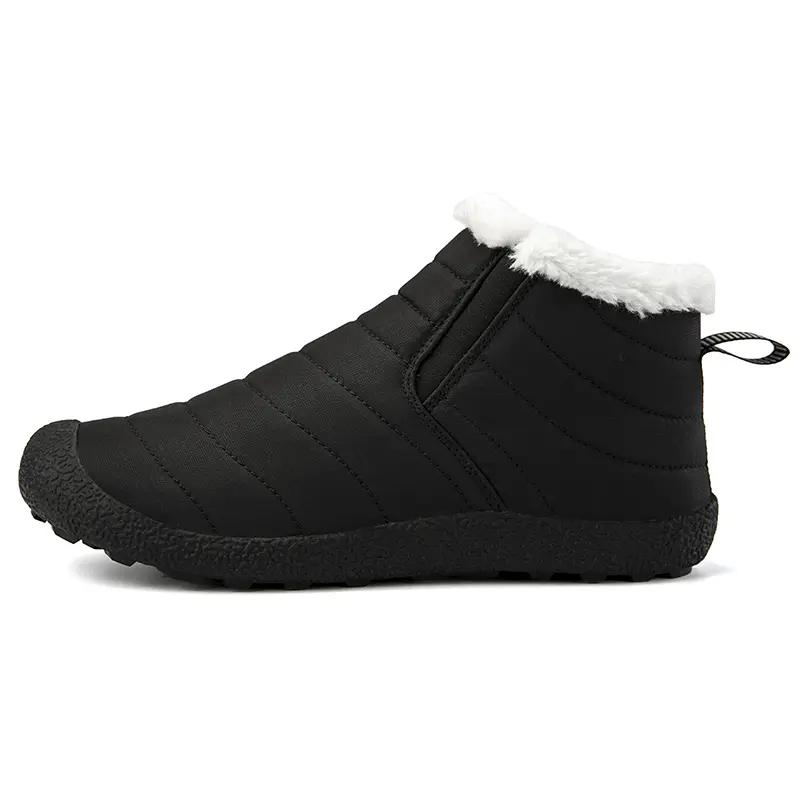 Men Snow Boots Outdoor Casual Sports Shoes Ankle Warm Plush Cotton Boots Comfortable Low Top Cotton Shoes Large Size Boots
