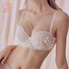 Blommig Spets Push Up BH för Kvinnor Sexig Bygel Vadderad Bralette Justerbara Axelband Plus Size Underklädes-BH