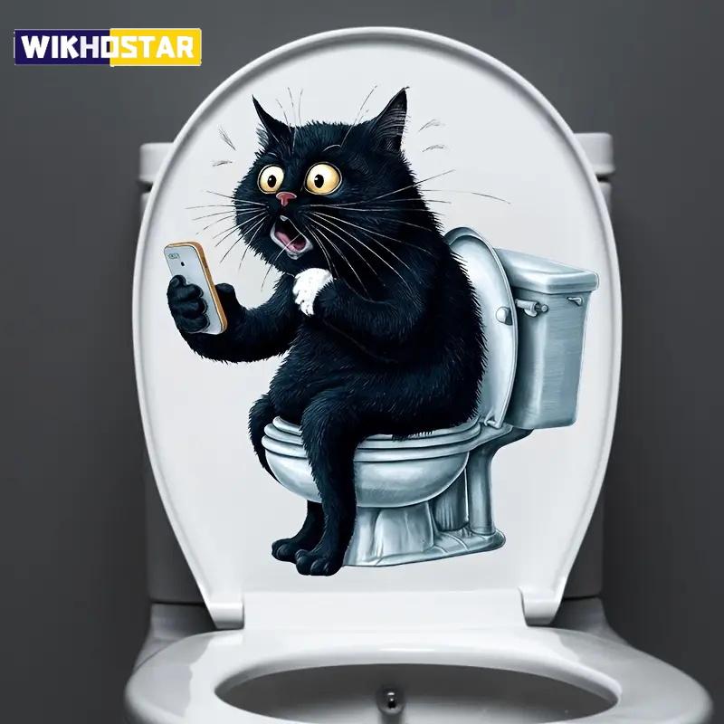 Vtipná kočka se dívá na telefon Samolepky na zeď Dekorace pro obývací pokoj, ložnici a domácí dekoraci Zvířecí samolepky na zeď Samolepicí