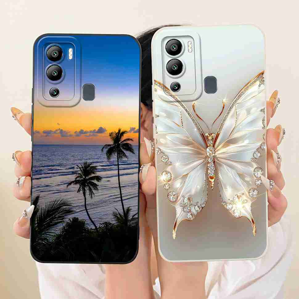 Cat Butterfly Case For Infinix Hot 12i Cases Soft Silicone Back Cover For Infinix Hot 12 i 12i Hot12i Case X665B X665 Fundas