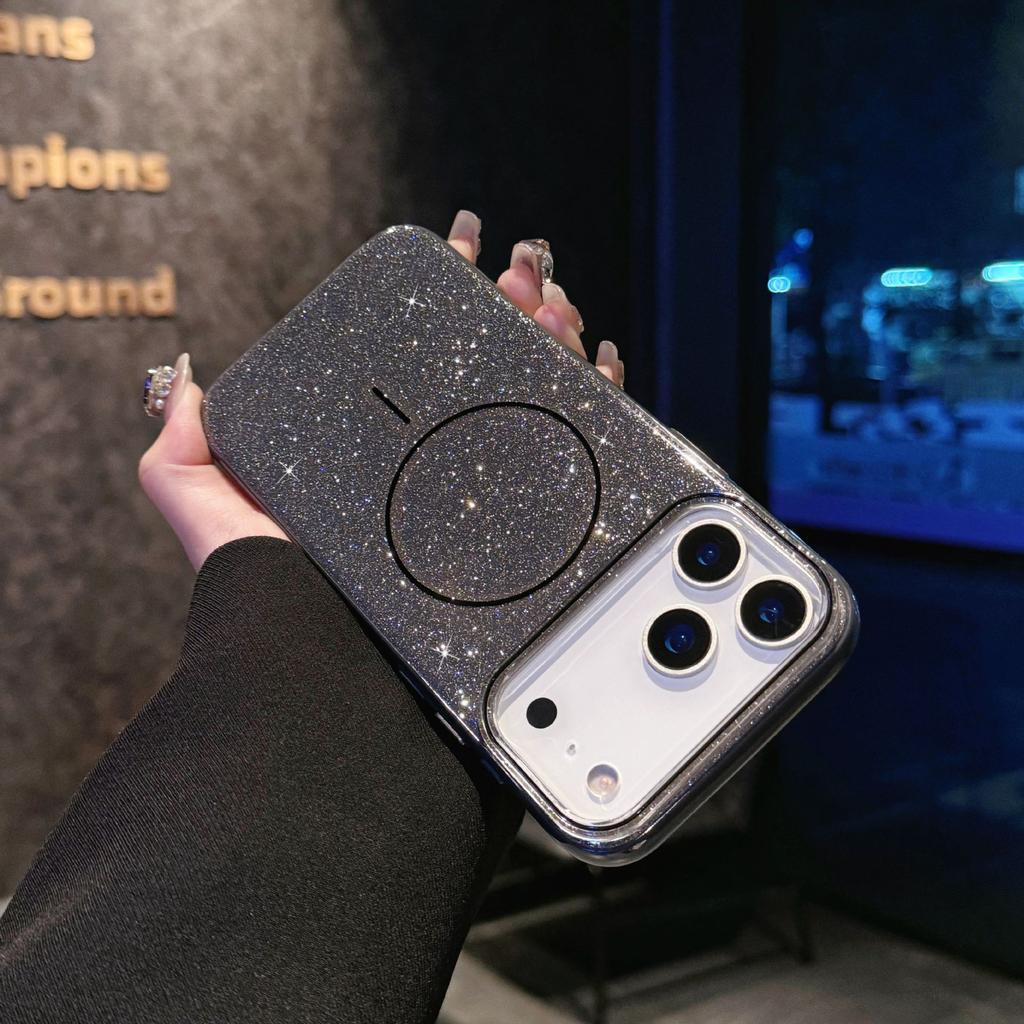 Starry Sky Flash Powder Magnetic Suction IPhone17PROMAX Phone Case Apple 16 Advanced Sense Anti Fall Protection Case 15
