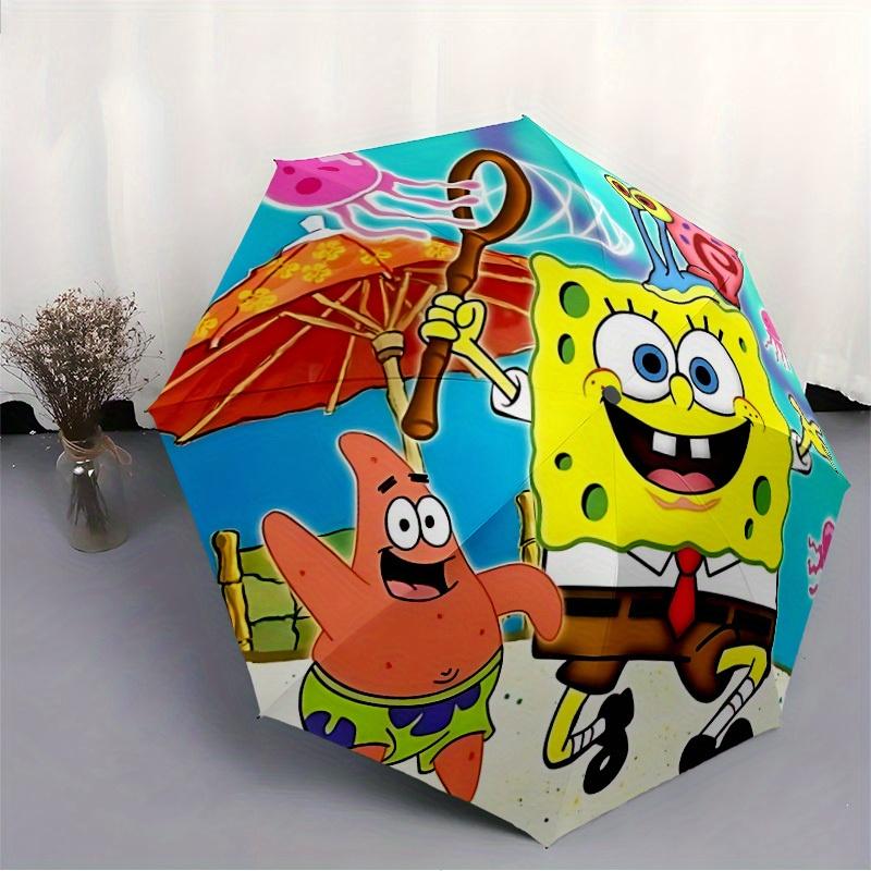1pc SpongeBob SquarePants Automatic Umbrella - Foldable with 8 Iron Ribs, Portable for Outdoor, Gift, Outdoor Umbrell, Playful Accessory130