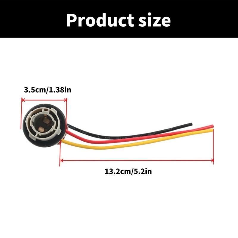 LED Bulb Socket Plugs Connector Metal & Plastic Brake Light Socket Harness for Reliable Tail & Brake Light Performances