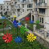 High Quality 24*73Cm Wrought Iron Metal Rotating Windmill 8 Colors Metal Wind Spinner Lawn Pinwheel Decor Supplies