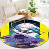 Cybernetic Future Heroine Custom Name Round Area Rug Carpet Rug For Living Room Bedroom Sofa Playroom Decor Nonslip Floor Mat