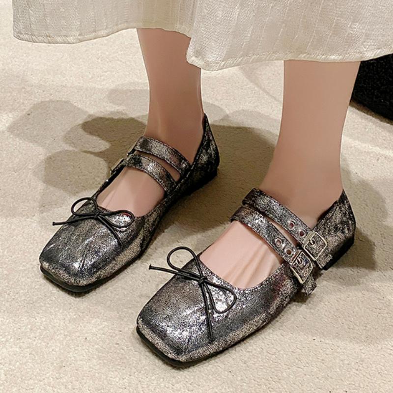 Fashion Designer Spring Women Mary Jane Shoes Fashion Square Toe Ladies Comfort Soft Sole Flats Women's Comfort Ballerinas Shoes