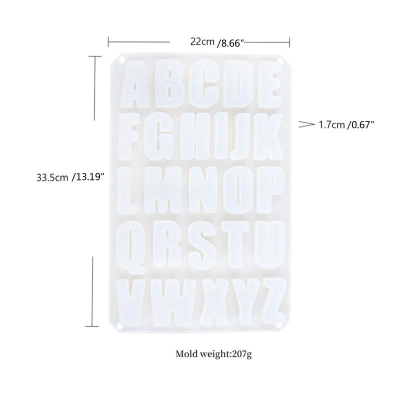 DIY 26 Big Size English Letters Mold Kit Alphabet Pendant UV Resin Silicone Mold Jewelry Making Tools Nail Art Crafts