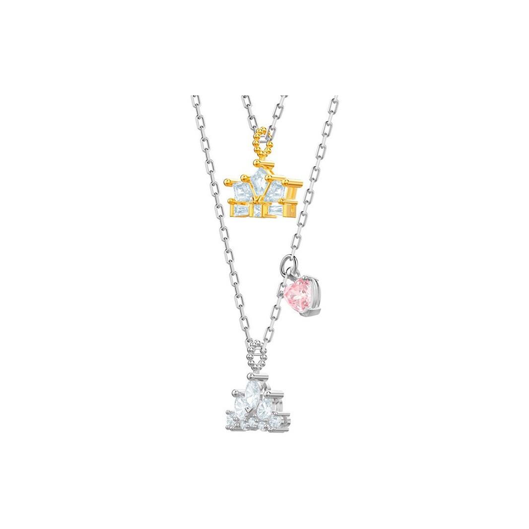 

Swarovski Womens Crown Pendant Necklace Women necklace Silver 5441393 Box (Random Color)