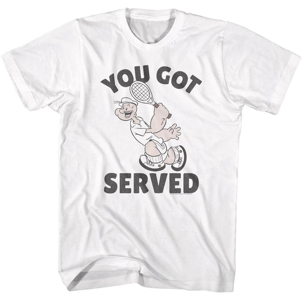 Popeye The Sailor Man Cartoon Tennis You Got Served Men s T Shirt S