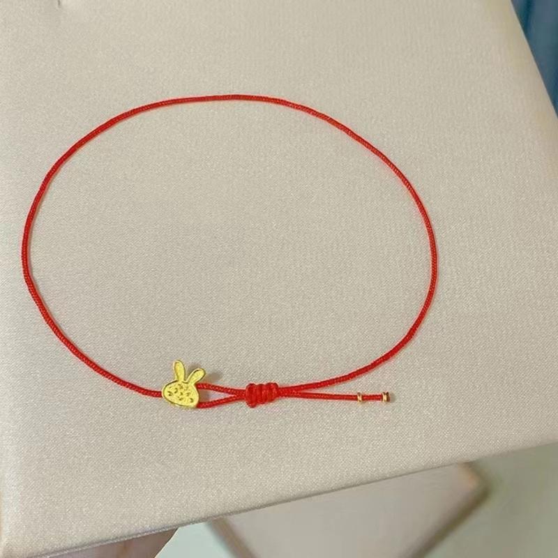 Midautumn Festival Bunnies Hand-woven Red String Rabbit Bracelet Gift for Lover