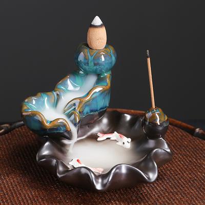 1pc, Lotus Backflow Incense Burner Incense Stick Holder Ceramic Incense Burner Holder, Home Decor, Room Decor (Without Incense)