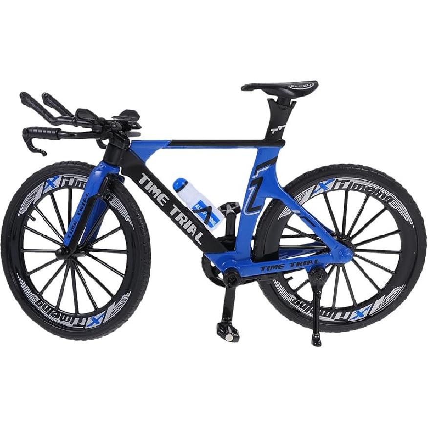 1pc Finger Mountain Bike Ornament Finger Bike Mini Bicycle Toy Alloy Desktop Ornament Bicycle Model Desktop House Model(Blue)