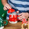 Caneca de Café Cerâmica Árvore de Natal Caneca Escritório Canecas de Café Fofas e Caneca Suprimentos para Casal Caneca Presente de Natal Reutilizável Durável