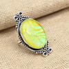 Gorgeous Yellow Triplet Opal Gemstone 925 Sterling Silver Handmade Jewelry Ring