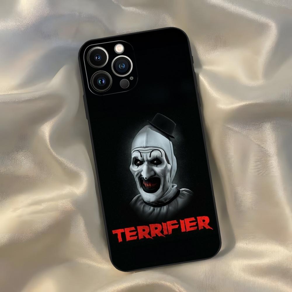 Horror Movie Terrifier Phone Case for Iphone 16 15 14 13 12 11 Pro Max Xr X Xs Mini 8 Plus SE 2022 Black Soft Silicone Cover