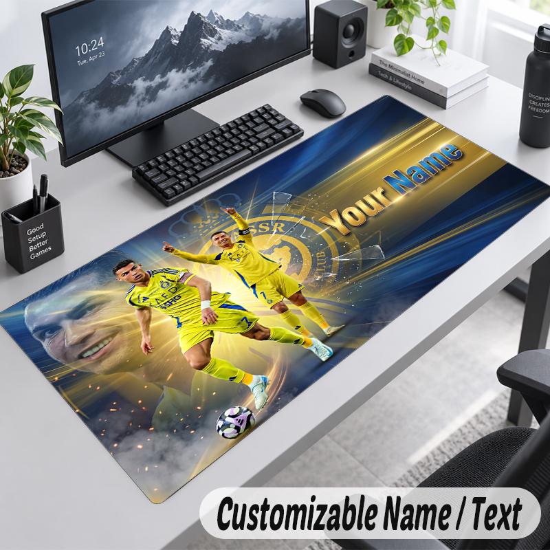 Custom Name Text Mouse Pad Cristiano Ronaldo Personalized Desk Pad For Work And Gaming
