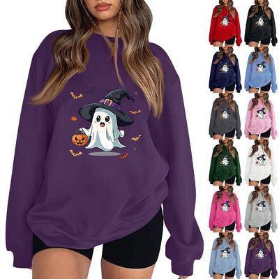 Women's Fashion Casual Long Sleeve Halloween Printed Sweatshirt