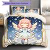 Anya Forger Pattern Bedding Quilt Set Quilt Cover Pillowcase Home Decoration Birthday Gift (1 * Duvet Cover + 2 * Pillowcase, Without Core)