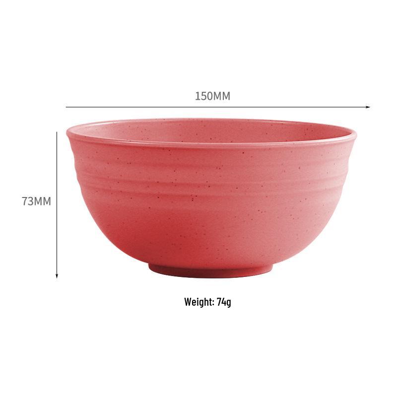 TK Exclusive Wheat Straw Bowl: 15cm Macaron Color, Vertical Stripe Design, Customizable with Logo