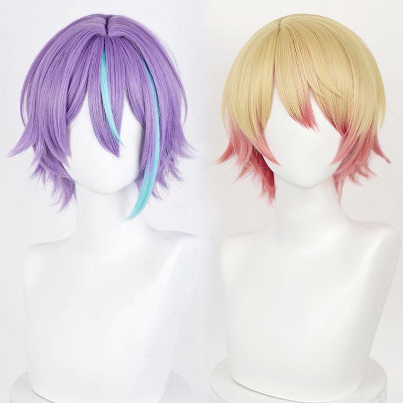 Perucă Cosplay de Înaltă Calitate Tenma Tsukasa Scurtă 30cm Degradat Kamishiro Rui Păr Sintetic Rezistent la Căldură Peruci de Halloween + Cască pentru Perucă